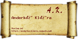 Anderkó Klára névjegykártya